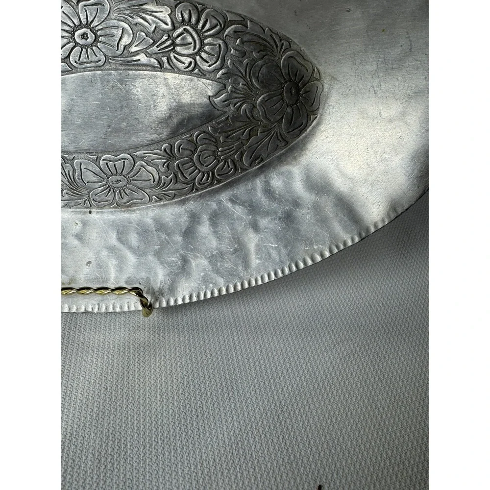 Hand‎ Forged Steel Serving Dish With Flowers